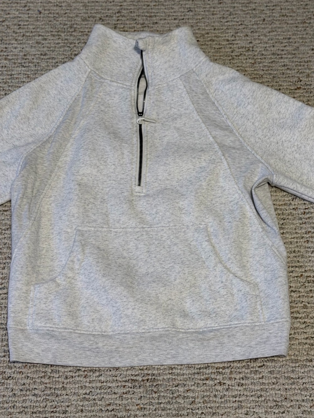 Danskin Women’s Quarter Zip Fleece Pullover Sweatshirt Light Gray Size M
